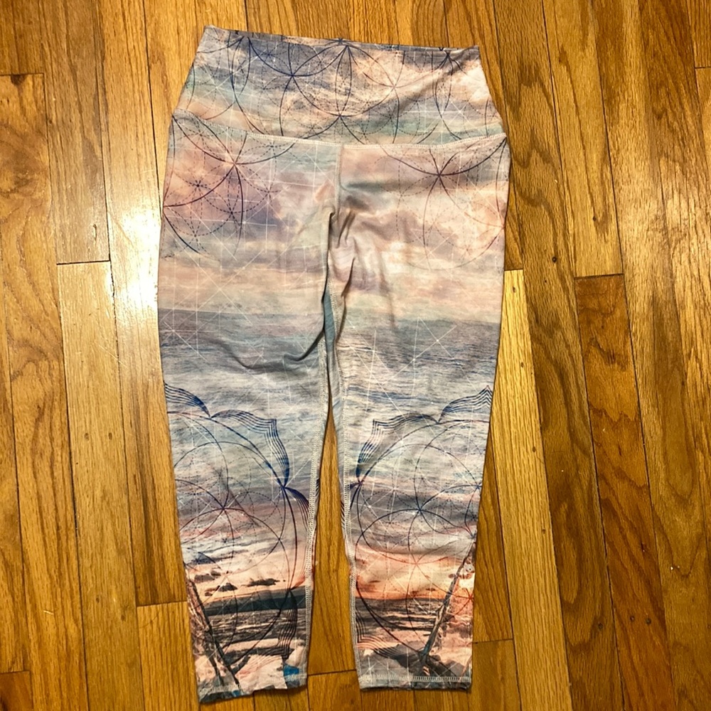 L Geometric Tye Dye Print Leggings Yoga Pants